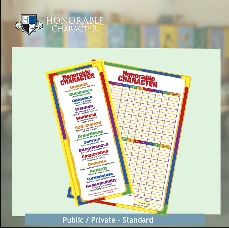 Honorable Chart Positive Homeschool Behavior Chart | HONORABLE CHARACTER™