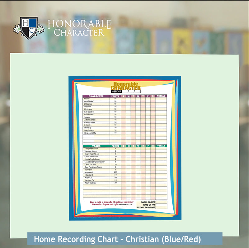 Replacement Home Recording Chart - ALL Varities CHRISTIAN | HONORABLE ...